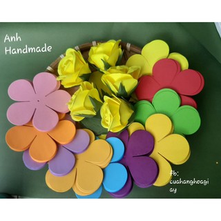 Set nguyên liệu đầy đủ làm 50 đầu hoa hồng giấy mỹ thuật (chọn màu)