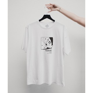 Áo thun in trắng cotton 🍄SAUDADE 🍄