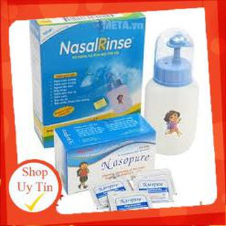 Bình rửa mũi trẻ em Nasal Rinse (Tặng kèm 30 gói muối rửa mũi)