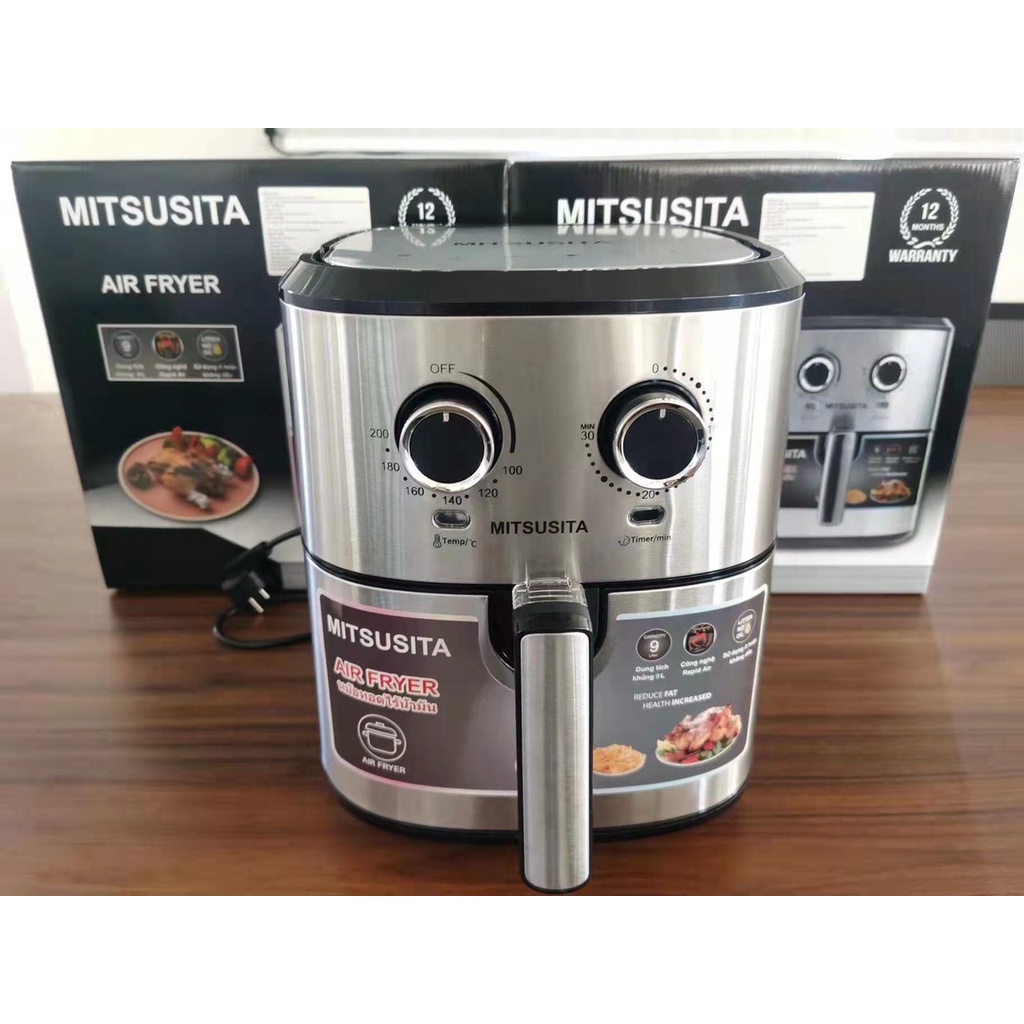Nồi chiên không dầu Thái Lan MITSUSITA, TOMOCO 1800W, Quà tặng khủng 10 phụ kiện bảo hành 12 tháng