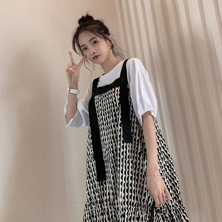 Bộ Áo Sơ Mi + Đầm Thiết Kế Mới Xinh Xắn Thời Trang Dành Cho Nữ