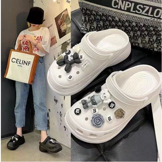 Dép cross nữ sunny kèm sticker, charm beabrick cực sang chất eva cực êm chân hàng QC loại 1