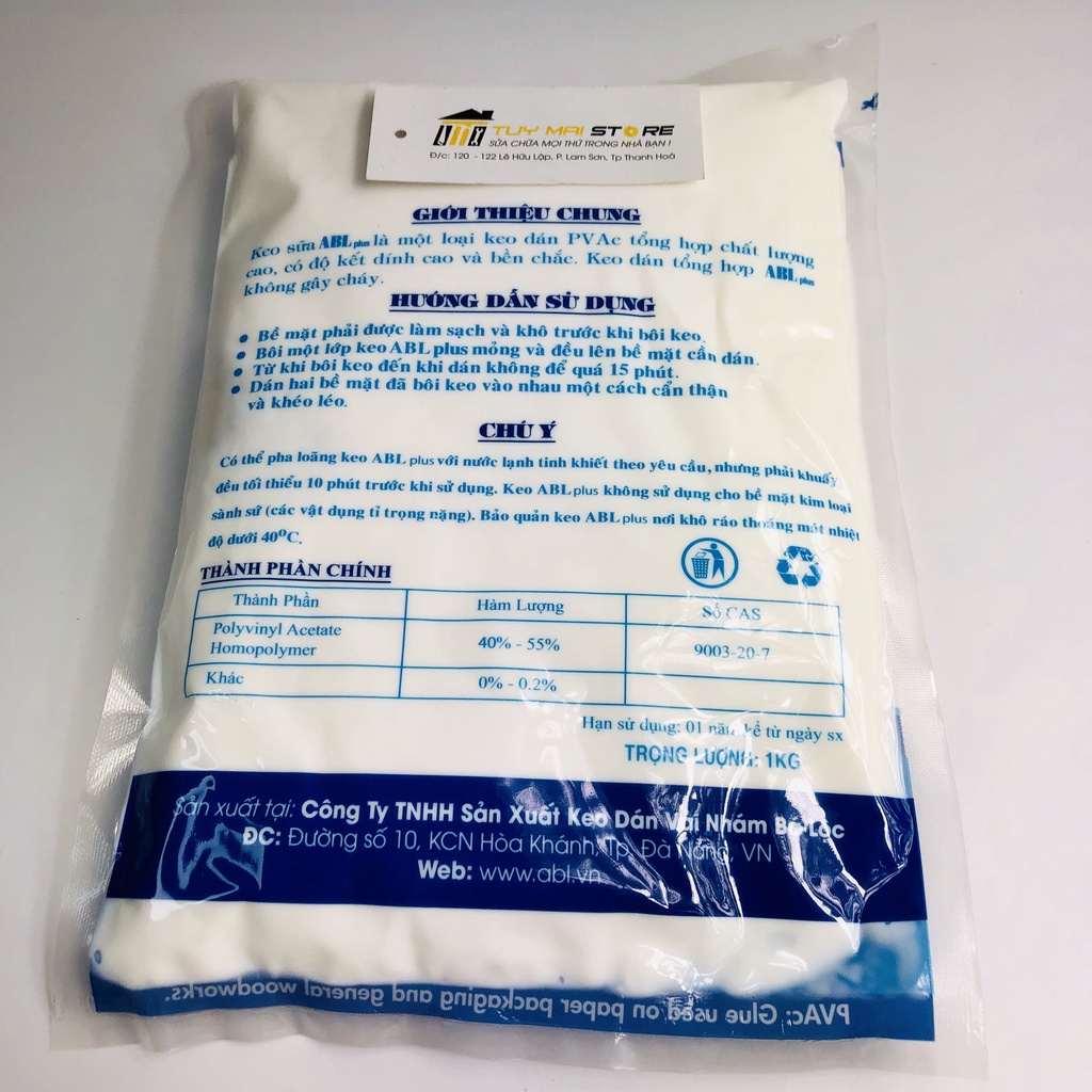Keo Sữa Dán Giấy Dán Tường, sàn gỗ , vải...Túi 1kg pha sẵn Hàng chuẩn Công Ty