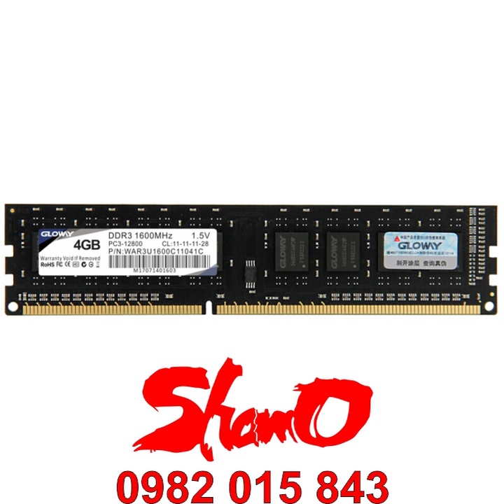 Ram PC DDR3 | 1600MHz | 4GB và 8GB  – Chính hãng Gloway – Bảo hành 3 năm