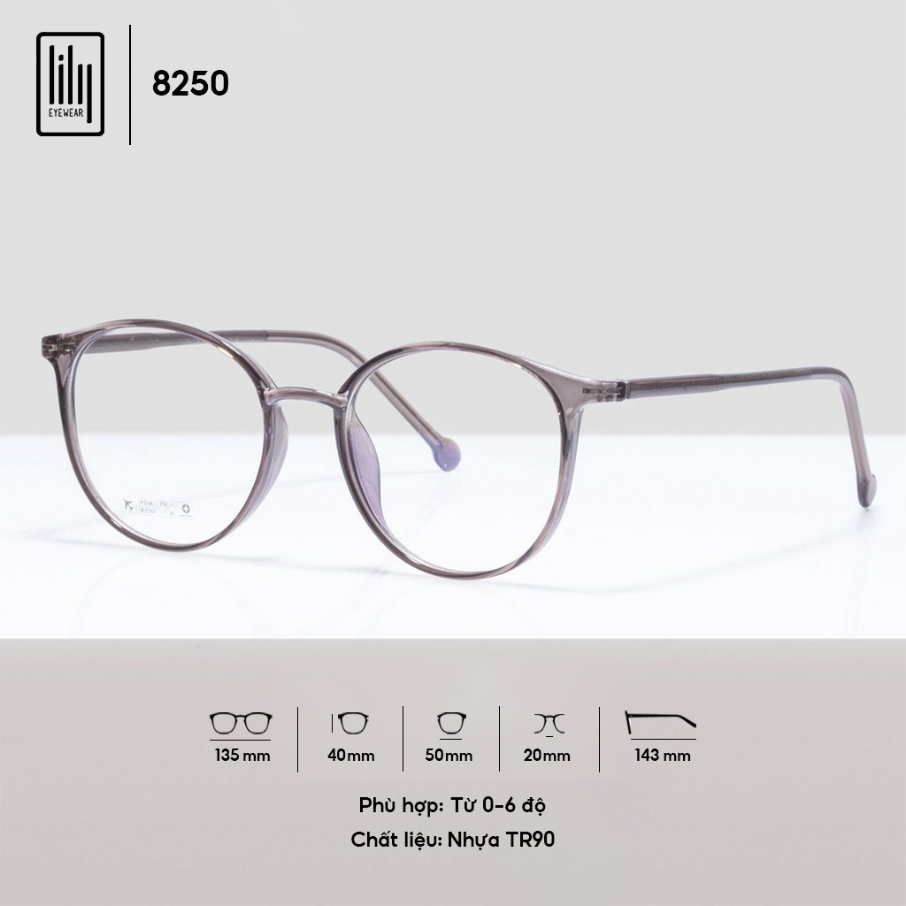 Gọng kính mắt cận thời trang thanh mảnh, nhựa dẻo phong cách Hàn Quốc Lilyeyewear 8250