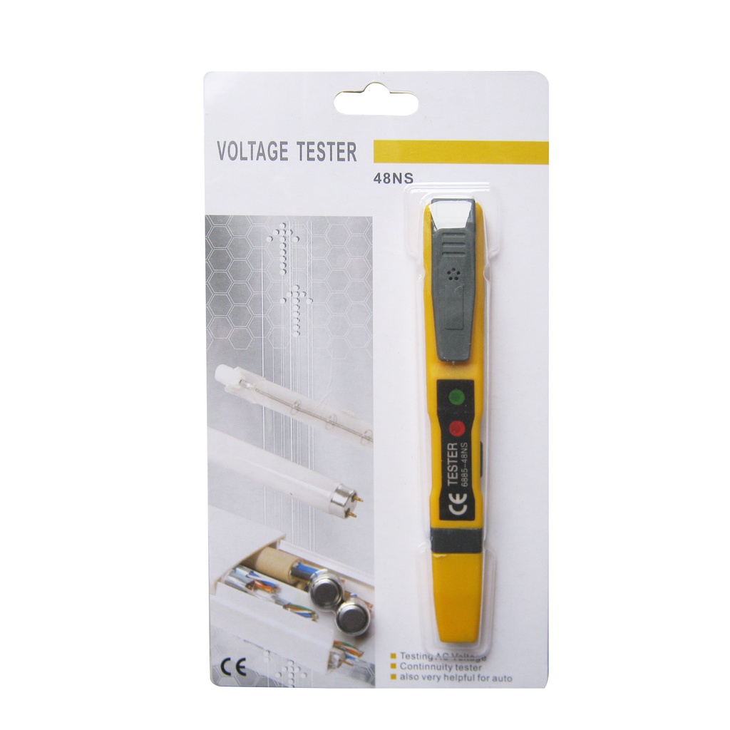 Bút thử điện cảm ứng tích hợp đèn LED đầu mũ - Cách điện, chống cháy