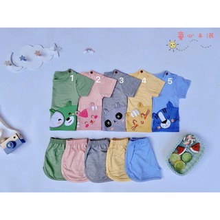 Bộ Cộc Tay Thun Lạnh  Cho Bé Phiên Bản Mặt Cún 5 Màu Xinh Xắn UnchiStore (QATE306)