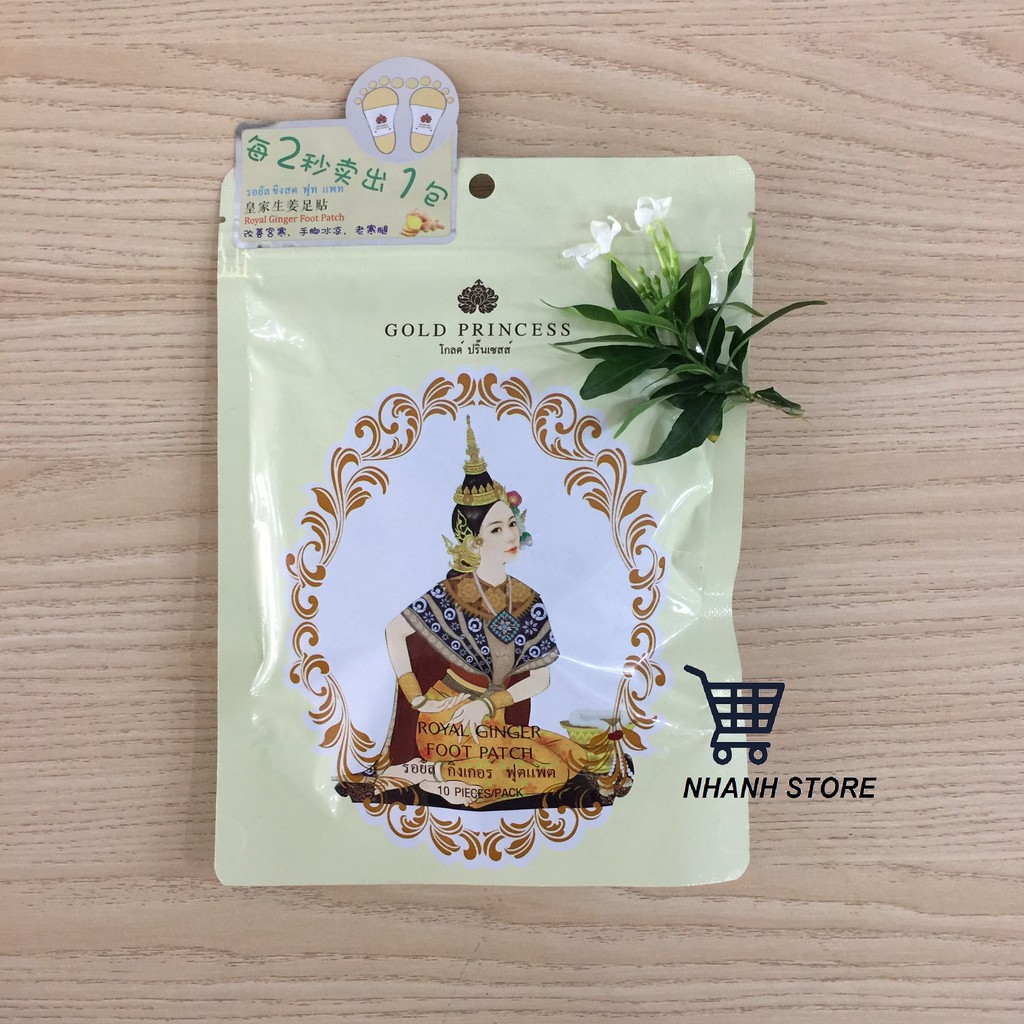 Miếng dán thải độc chân Gold Princess Thái Lan (Mỗi túi 10 miếng)