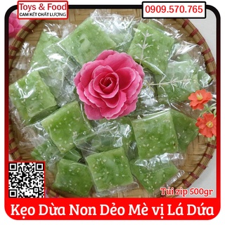 Kẹo Dừa Non Dẻo Mè vị Lá Dứa
