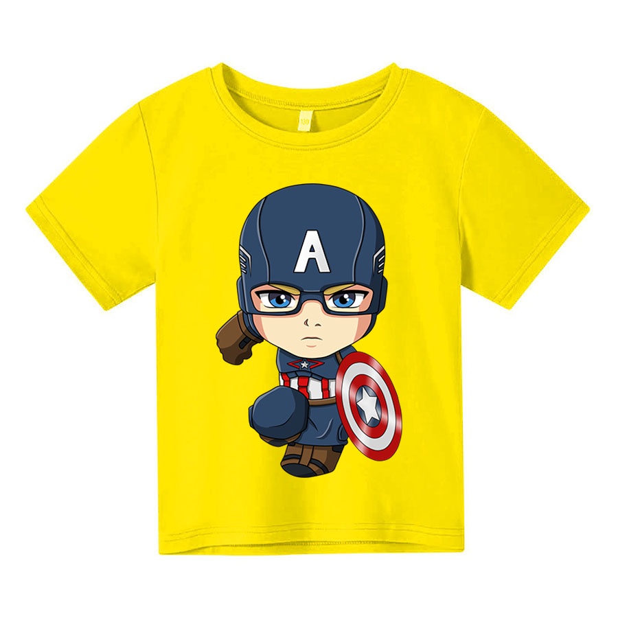 Áo thun cho bé captain chibi , 4 màu, có size người lớn, Anam Store