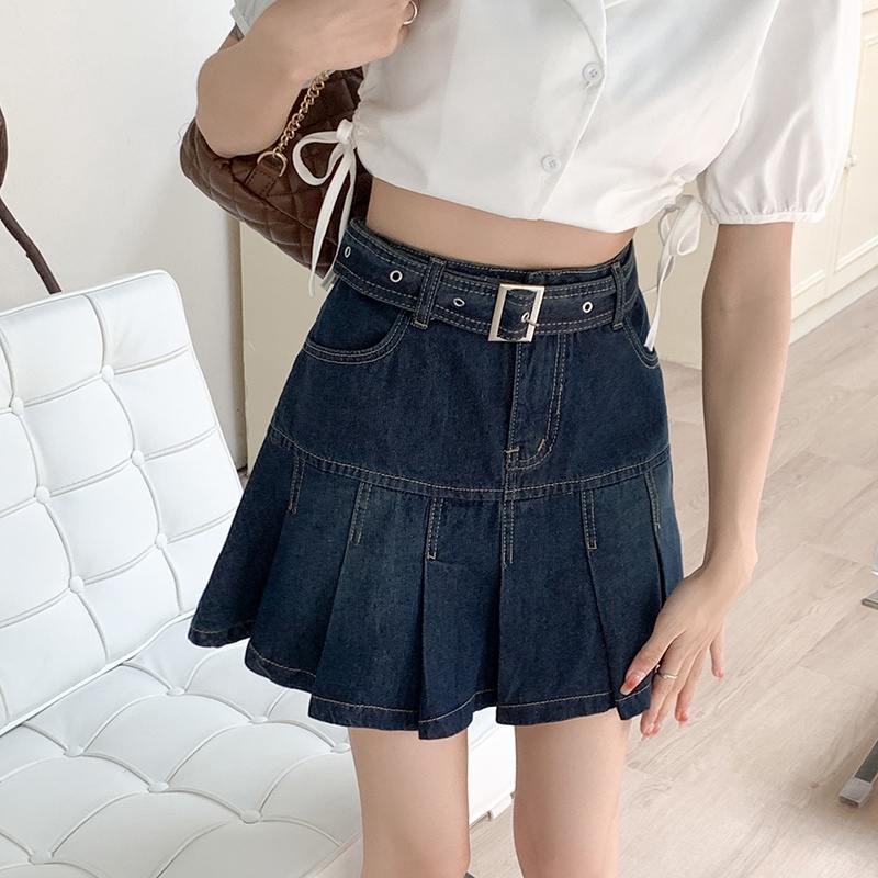 Chân Váy Denim Lưng Cao Thiết Kế Hợp Thời Trang Cho Phái Nữ