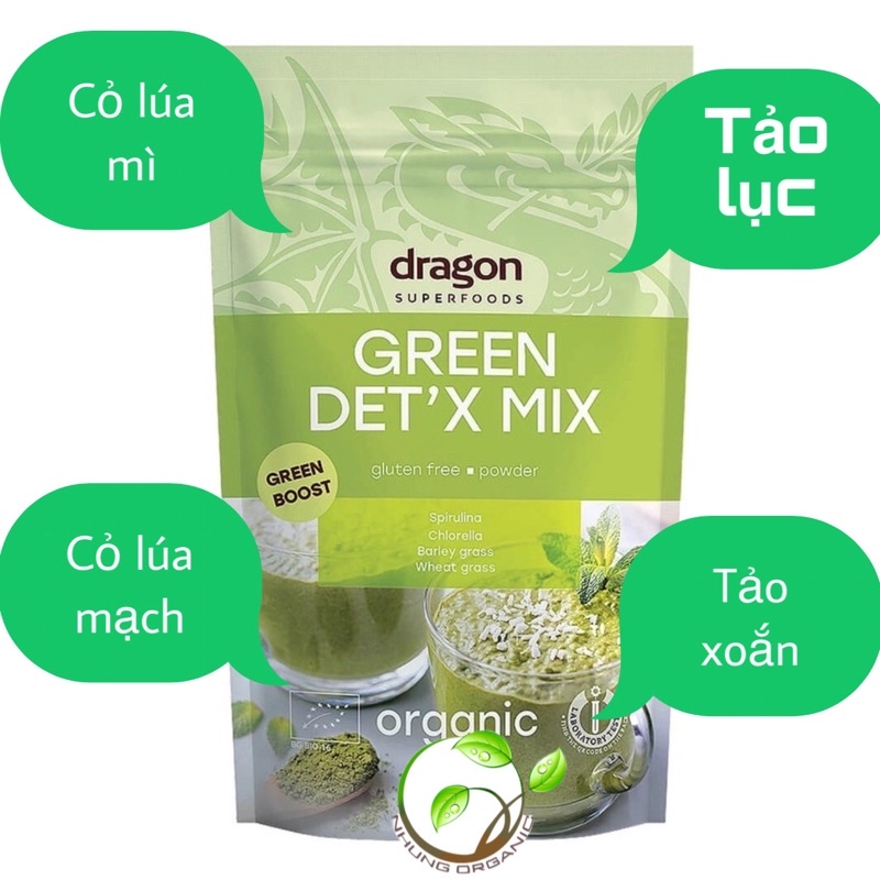 Bột xanh detox hữu cơ Green Dragon Superfoods 200g
