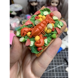 Khay tôm hùm minifood, đồ ăn tí hon, đồ ăn mini mô hình cho búp bê