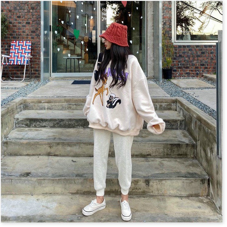 ÁO KHOÁC HOODIE UNISEX FORM RỘNG HÌNH NAI CÁ TÍNH SIÊU XINH