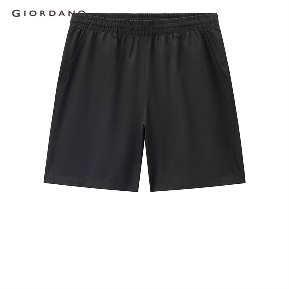 Quần short GIORDANO 13102222 giản dị lưng thun mỏng nhẹ chất vải đàn hồi thoải mái mùa hè cho nam