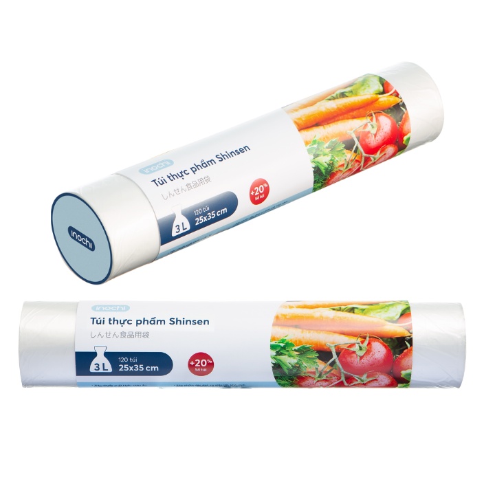 Túi đựng thực phẩm, bọc đựng thức ăn tự hủy sinh học, co giãn Inochi Shinsen Nhật Bản, an toàn tuyệt đối Vapu HCM