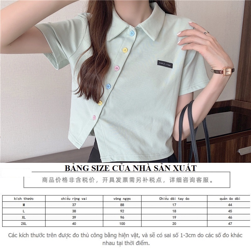 Áo POLO có cổ dáng croptop chất cotton siêu mát, kết hợp với quần công sở, chân váy, mặc cực đẹp
