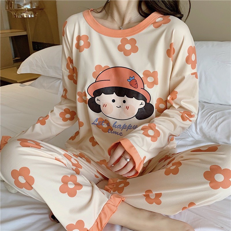 [ẢNH THẬT] ĐỒ BỘ MẶC NHÀ TAY DÀI QUẦN DÀI CỔ TRÒN - ĐỒ BỘ NGỦ - MÈO INDA HOUSE | BigBuy360 - bigbuy360.vn