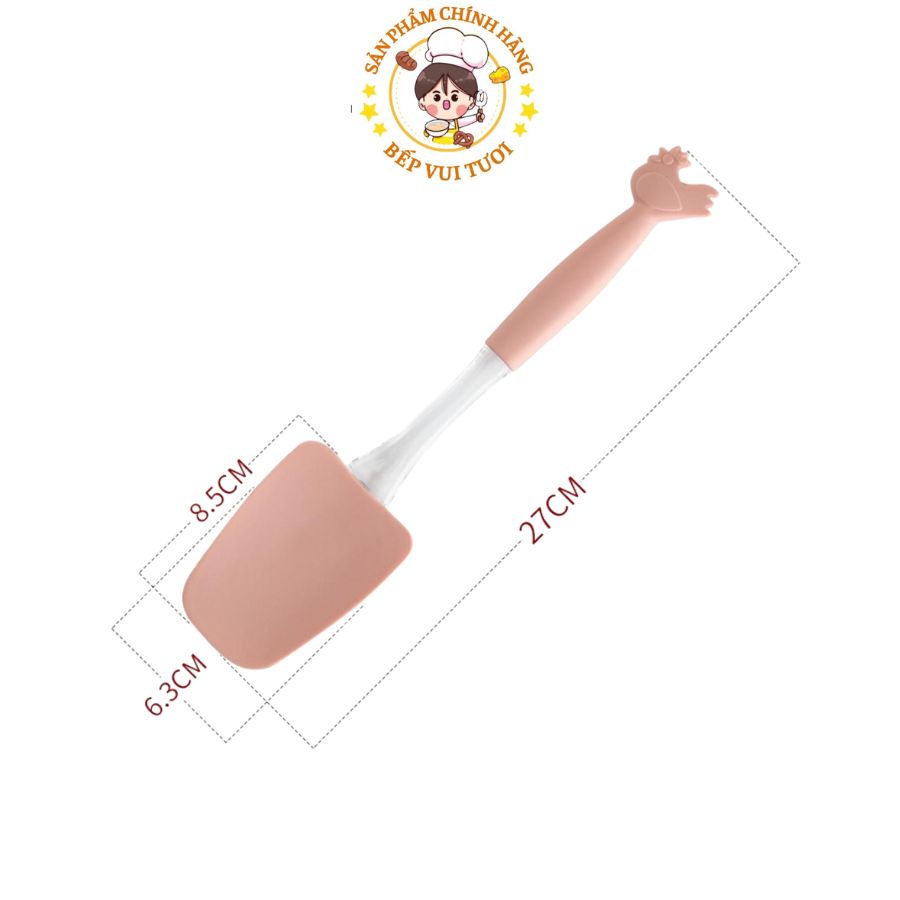 Sét 2 chiếc gồm chổi quét dầu và phới dẹt hình con gà bằng Silicon chống dính tiện dụng