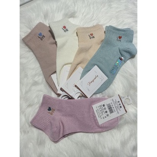 Sét 5 đôi tất nữ cổ trung cotton dầy dặn