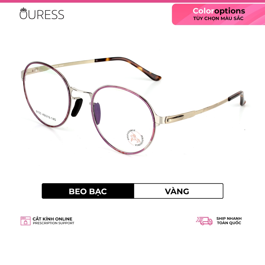 Gọng kính hợp kim siêu nhẹ hợp thời trang nam nữ trendy Ouress 8100