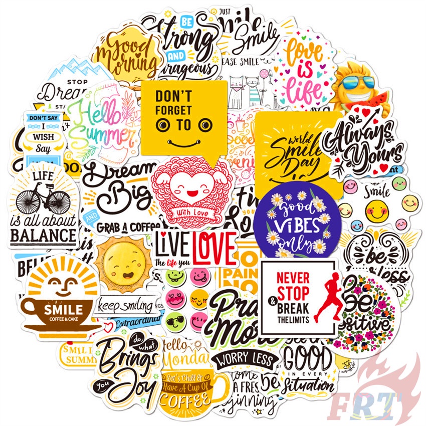 ❉ Miếng Dán Chữ Tiếng Anh 05 Kiểu Cổ Điển Độc Đáo ❉ Bộ 50 Sticker Chống Thấm Nước Họa Tiết Doodle Hợp Thời Trang