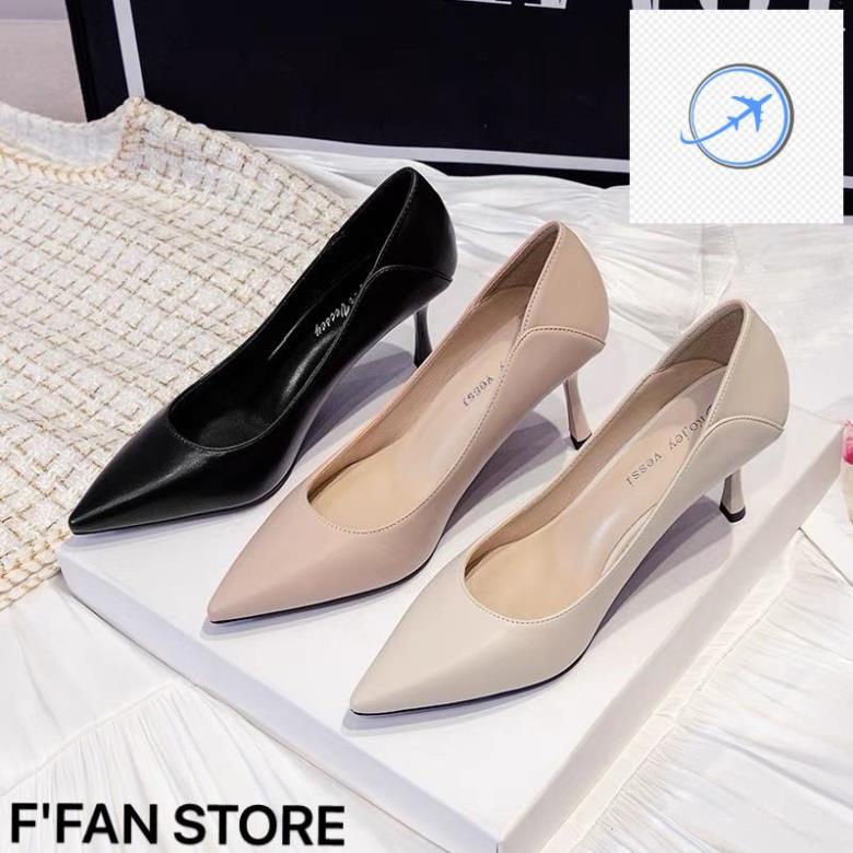 Da Mềm, Đen Trắng sữa Hồng nude Gót Mềm FFAN STORE