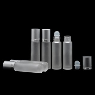 Chai Rỗng Chiết Nước Hoa Thủy Tinh Phủ Mờ 10mL Dạng Bi Lăn Siêu Xinh Nắp Vàng hoặc Bạc