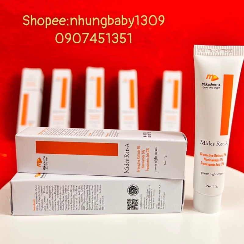 Mides Ret-A retinoid 1%, niacinamide ,tranexamic chống lão hoá giảm thâm nám