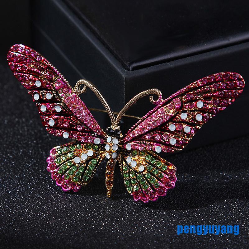 Vn (Hàng Mới Về) Hoa Tai Hình Bướm Đính Kim Cương Nhân Tạo Thời Trang Cho Nữ