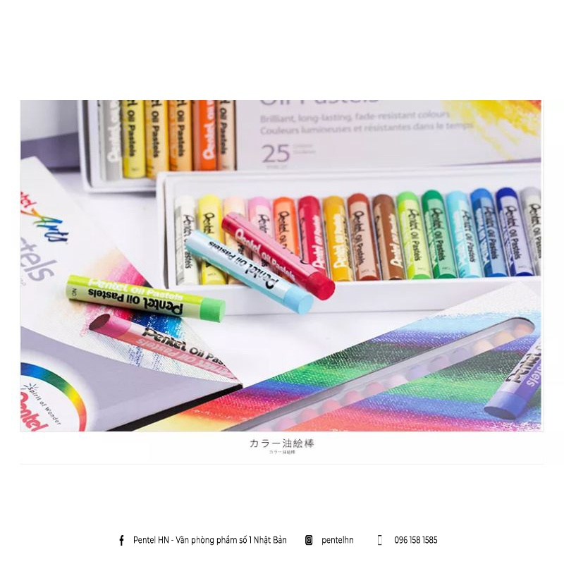 Sáp Màu Dầu Pentel Oil Pastel 16 màu PHN-16 | Màu Sắc Tươi Sáng | An Toàn Không Độc Hại