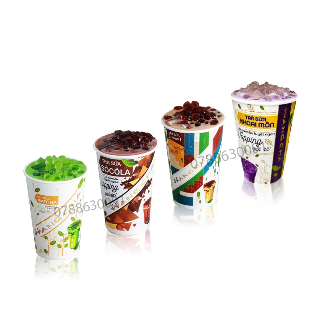 Ly Trà Sữa 3in1 WangCha nhiều vị Tặng Kèm 1 gói Topping 60g