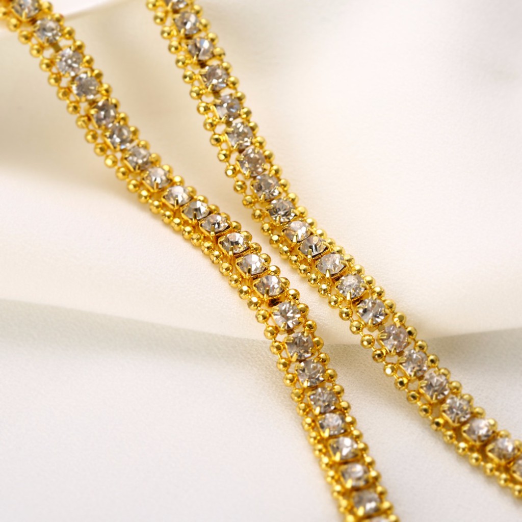 Vòng cổ Dạng Chuỗi Mạ Vàng 18k Đính Đá Sang Trọng Tinh Tế Cho Phái Nữ