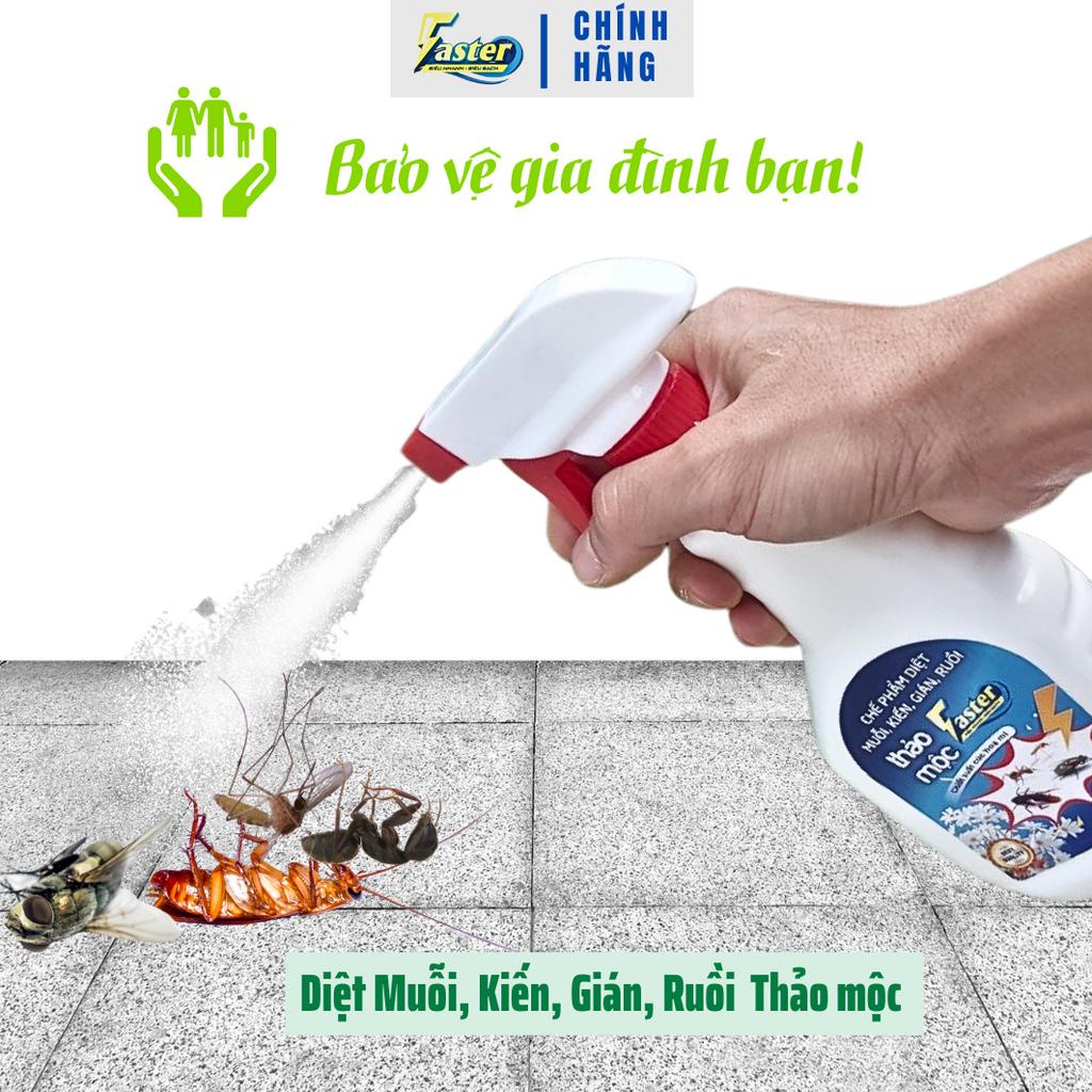 Thuốc xịt kiến, muỗi, gián, diệt côn trùng thảo mộc hương Quế tự nhiên Faster 500ml
