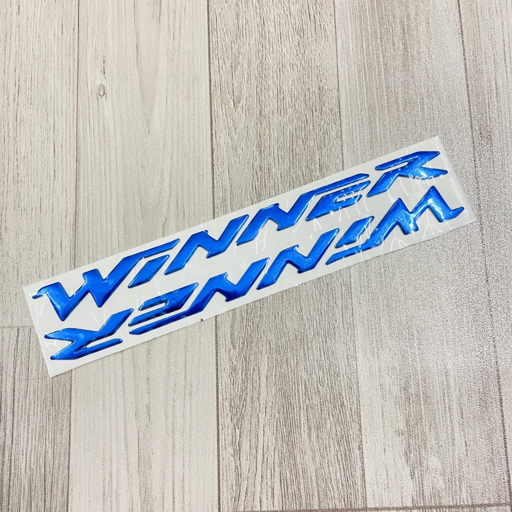 ( WINNER XANH ) Bộ tem chữ kèm logo cánh chim chất liệu nhựa dẻo mạ chrome sáng bóng