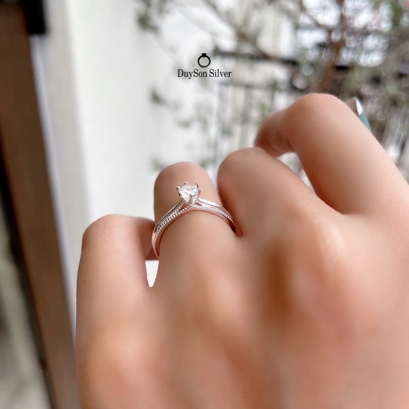 Nhẫn đôi bạc nam nữ khắc chữ theo yêu cầu, nhẫn cặp bạc 925 thiết kế cao cấp sang trọng DUYSON SILVER [ND4]