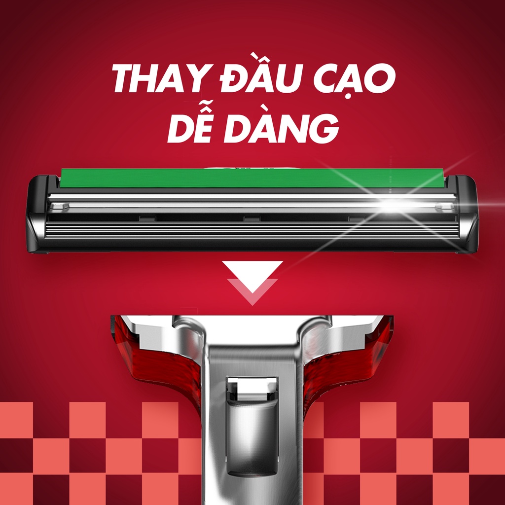 Dao Cạo Râu chuyên dụng Gillette Vector Plus Red lưỡi dao kép bén dành cho nam