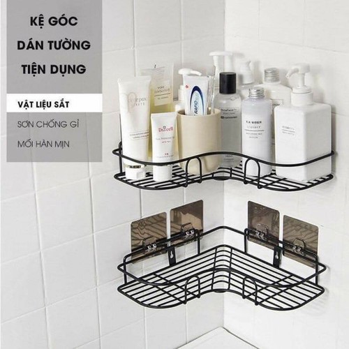 Kệ Góc Khung Sắt Treo Dán Tường Nhà Tắm Phòng Bếp Siêu Chắc