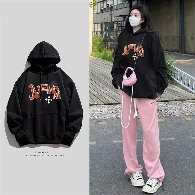 NRVP Áo Khoác Hoodie Tay Dài Dáng Rộng In Họa Tiết Phong Cách Hàn Quốc Dành Cho Nam Nữ