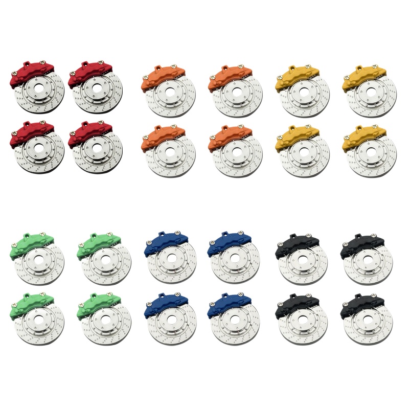 Bộ 4 Kẹp Phanh Đĩa Bằng Kim Loại Nâng Cấp Cho Xe Điều Khiển WPL D12 RC Crawler