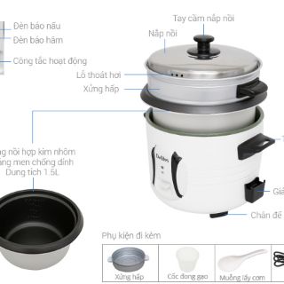 Nồi cơm điện Delites 1.5 lít NCR1502