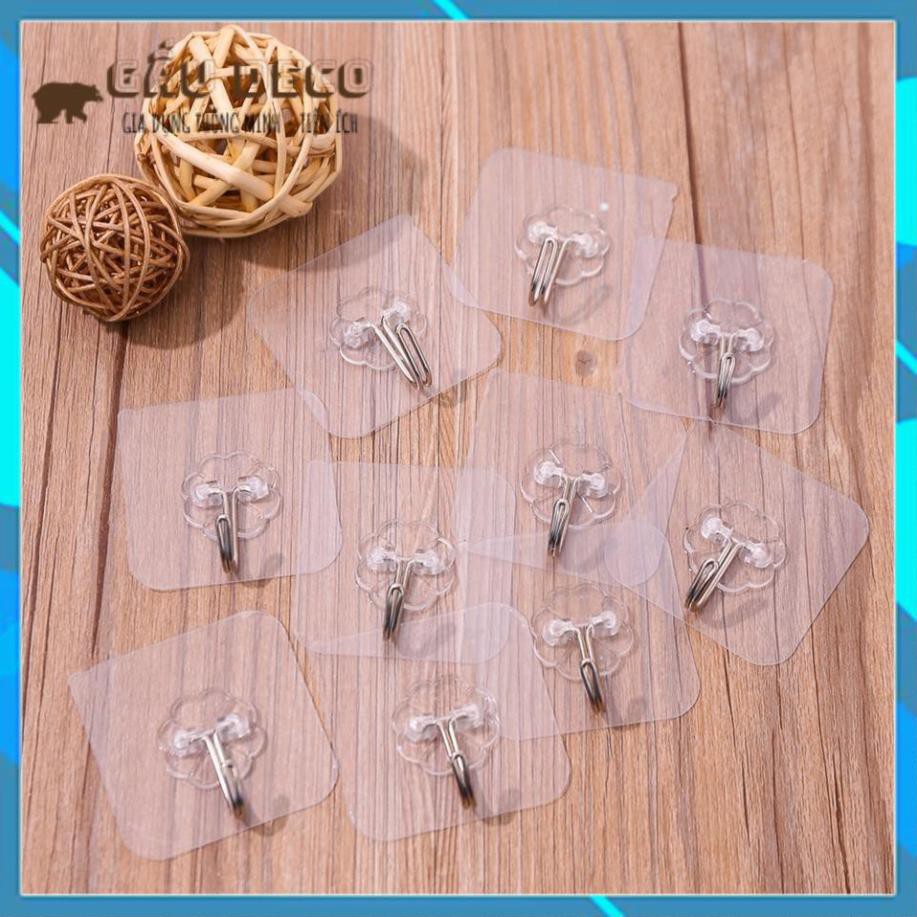 Móc Dán Tường Siêu Dính Trong Suốt Chịu Lực Tốt Treo Tường Chắc Chắn 6x6 cm