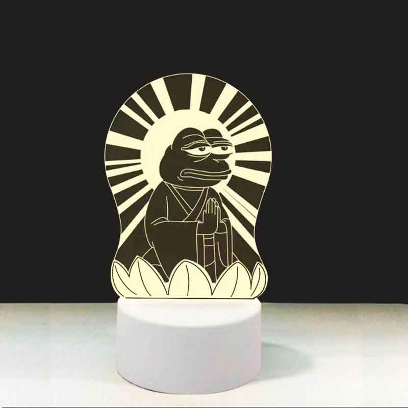Đèn ngủ LED 3D phát sáng ếch xanh Pepe tịnh tâm dành cho vozer