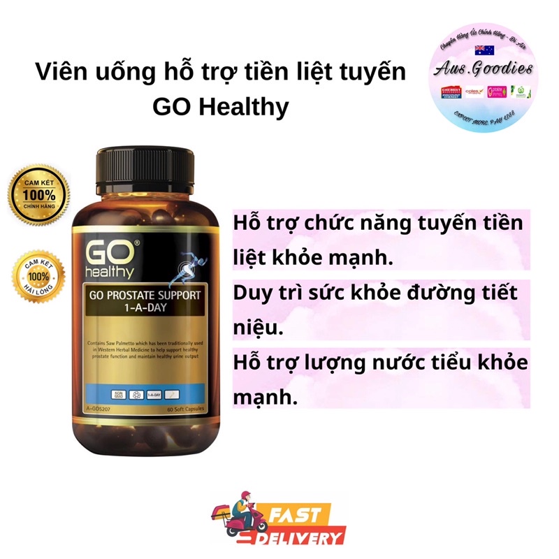 HỖ TRỢ ĐƯỜNG TIỂU GO HEALTHY GO PROSTATE SUPPORT 1 A DAY 60 VIÊN CHO NAM GIỚI CHUẨN ÚC