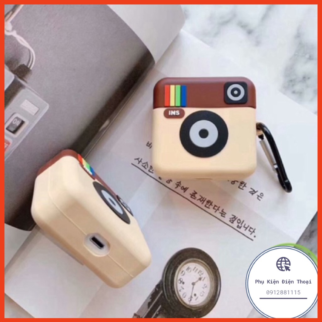 Tặng kèm móc treo - Case Airpod 1 2 3 ProVỏ bao AirPods silicon đựng tai nghe không dây Instagram i12 , i13, i18.