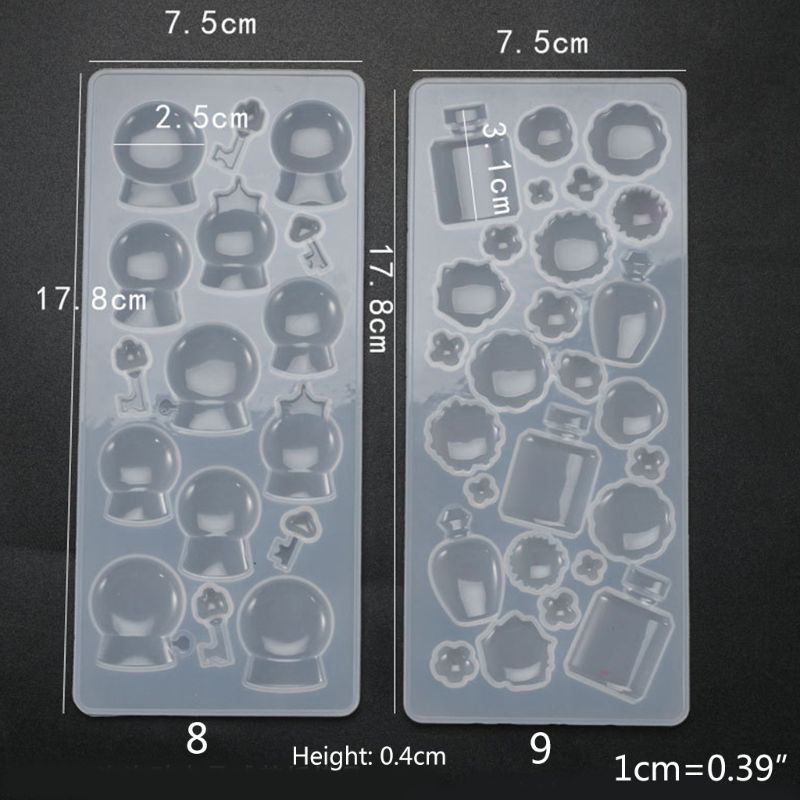 San * Khuôn Silicon Làm Bông Tai Epoxy Resin Pha Lê Nhiều Kiểu Dáng DIY