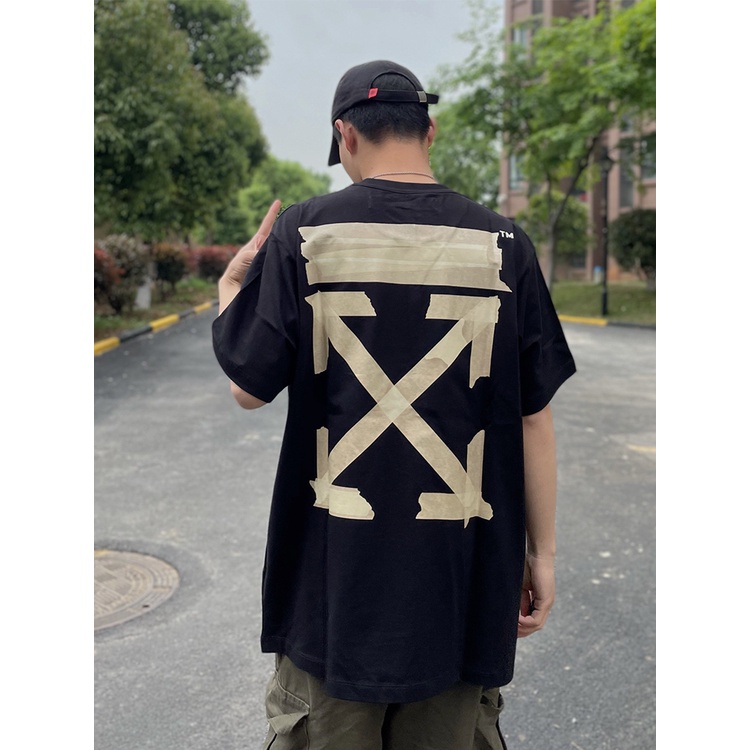 Áo thun Off White, Áo tee Off White SS2022, chất liệu Cotton, màu đen họa tiết X đặc trưng của OW BapeVN