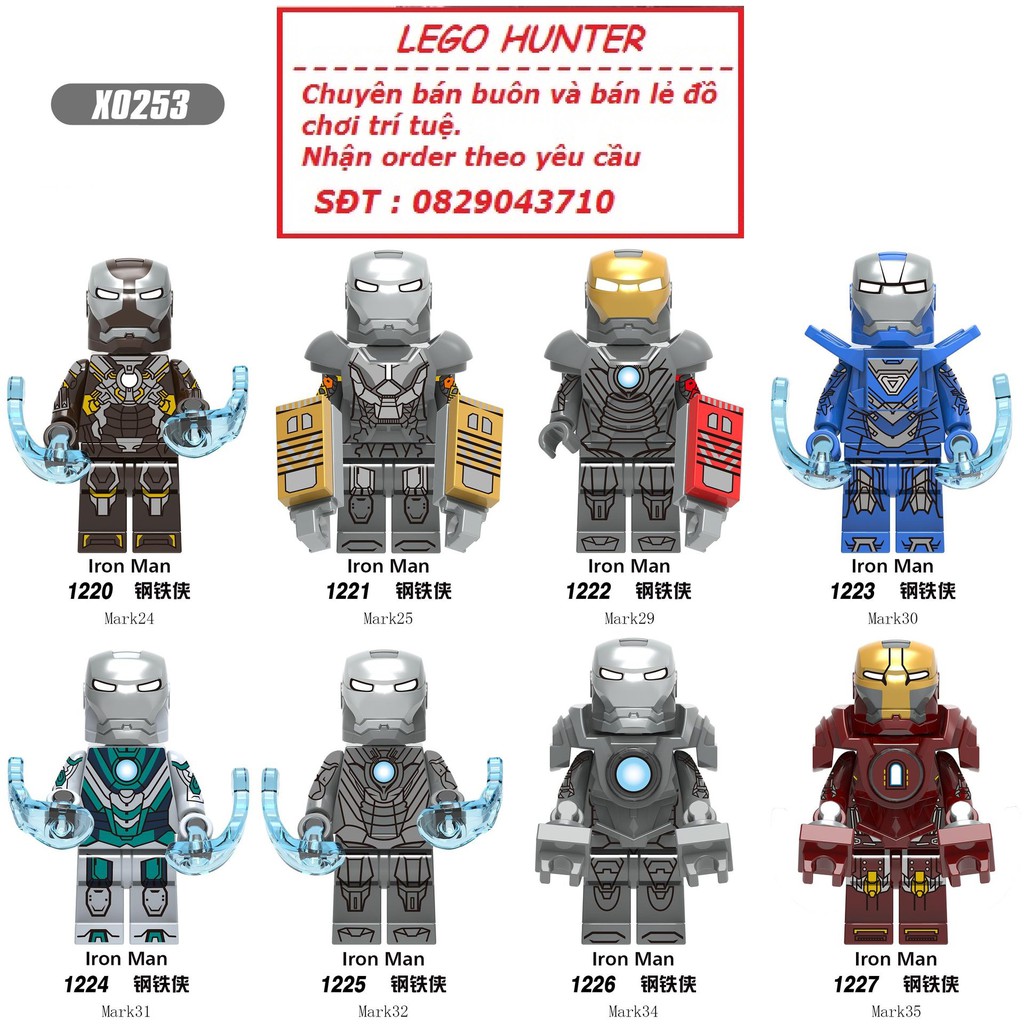 Lego Minifigures Marvel Superheroes Nhân vật Người sắt - Ironman Mark 24 25 29 30 31 32 34 35 X 0253