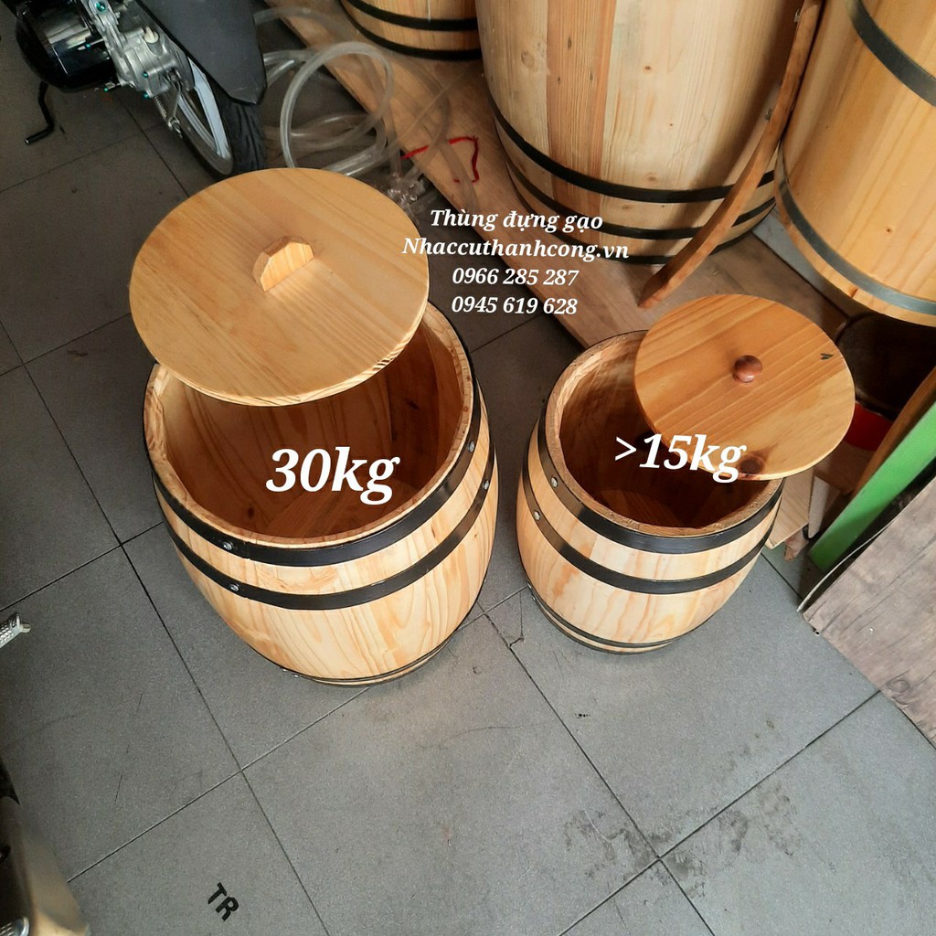 Thùng đựng gạo gỗ thông 20kg