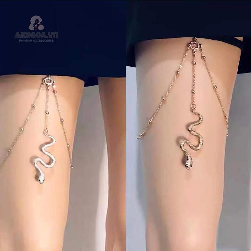 ✨✨Chuỗi dây đeo đùi nhiều lớp co giãn màu sắc quyến rũ thời trang cho nữ